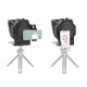 PT-15 Smartphone DSLR Camera Teleprompter Prompter Phone Holder with Remote Control Lens Adapter 3 Cold Shoe Mount for Video Live Broadcast