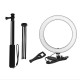 5500K Dimmable Video Light 16cm LED Ring Lamp with Wrench Selfie Stick tripod for Youtube Tik Tok Live Streaming