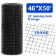 Hardware Black Vinyl Coated Wire Mesh 4ft x 50ft Gauge Chicken Wire Fence 1.5inch x 1.5inch Grid 16 Gauge Chicken Wire Fence for Chicken Coop/Run/Cage/Pen/Vegetables Garden and Home Improvement Project