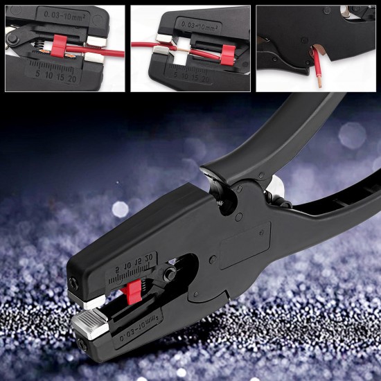 Multifunctional Adjustable Electric Cable Wire Crimper Stripper Stripping Plier 0.03-10mm2