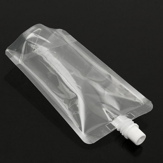 20Pcs Clear Spout Stand Up Liquid Flask Pouch Bag With Cap