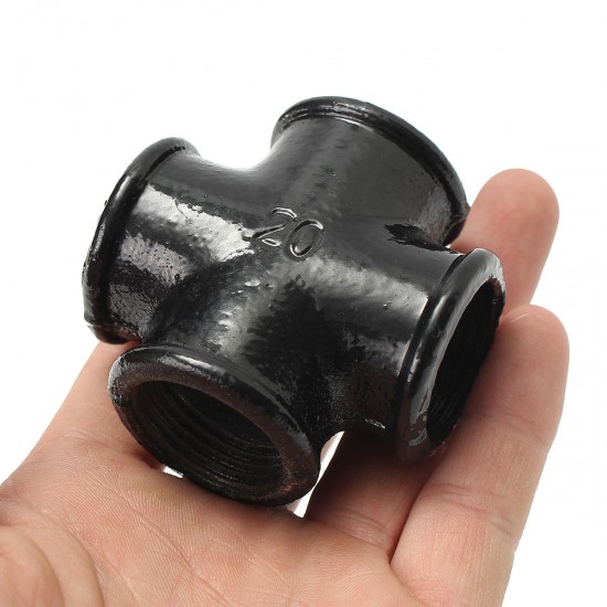 3/4 Inch Black Iron Pipe Threaded Cross Fitting Plumbing Malleable Cross Pipes Fittings