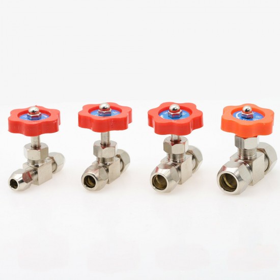 Ball Balve 6mm 8mm 10mm 12mm Pipe Orange Plastic Handle Metal High Pressure Durable Tube Needle Type Globe Valve