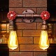 Retro Wall Lamp Industrial Iron Dual Water Pipe Shape Sconce Light Fixture Fitting Home Decor