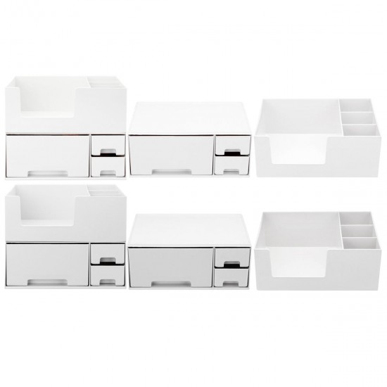 Single/Double Top/Bottom/Tiers Desktop Plastic Organizer Makeup Cosmetic Storage Box