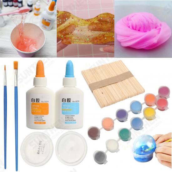 DIY Slime Kit Crystal Fluffy Mud Kids Adult Stress Reliever Gloop Sensory Play Party Games Toy