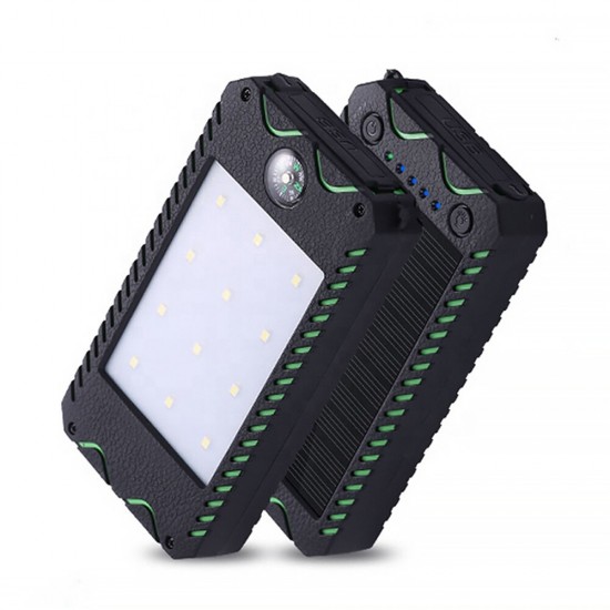 DIY 10000mAh LED Flashlight Portable Solar Fast Charging Power Bank Case For iPhone XS 11Pro Huawei P30 Pro Mate 30 S20 5G