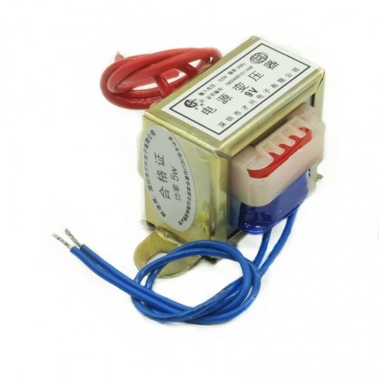 AC 220V Input to AC 6V 9V 12V 15V 18V 24V Output 5W EI 50Hz Single/Dual Voltage Copper Power Transformer