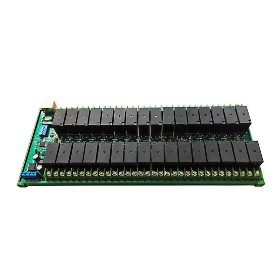 R4D5E32 32CH DC 12V/24V 20A High Current RS485/Ethernet Slave Relay Module RJ45 Network Port TCP/IP Modbus RTU Board