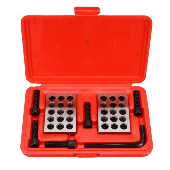 1-2-3inch Blocks with Screw Spanner Parallel Clamping Block Set 23 Holes 25-50-75mm Block Measuring Tools