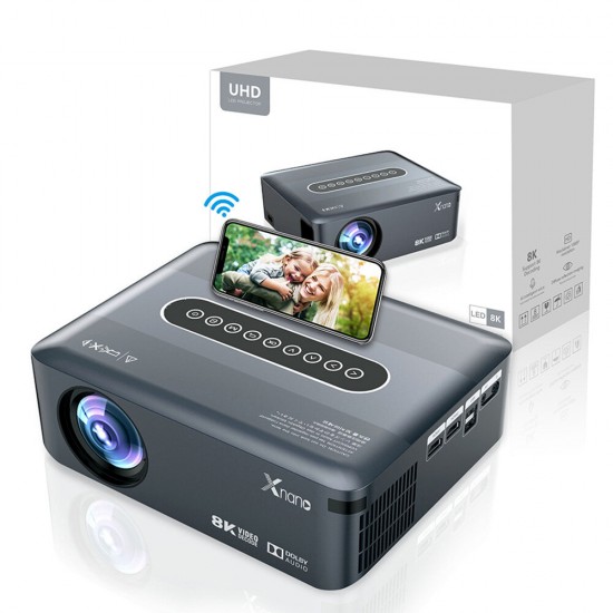 X1 Projector Android 9.0 1920*1080P 300ANSI LCD Projector Dual Band WIFI Bluetooth 5.0 2+16G Android TV EU Plug