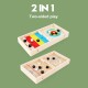 2 IN 1 Wooden Shuffleboard Tabletop Board Game Two-Silde Play Toys for Kids Gift