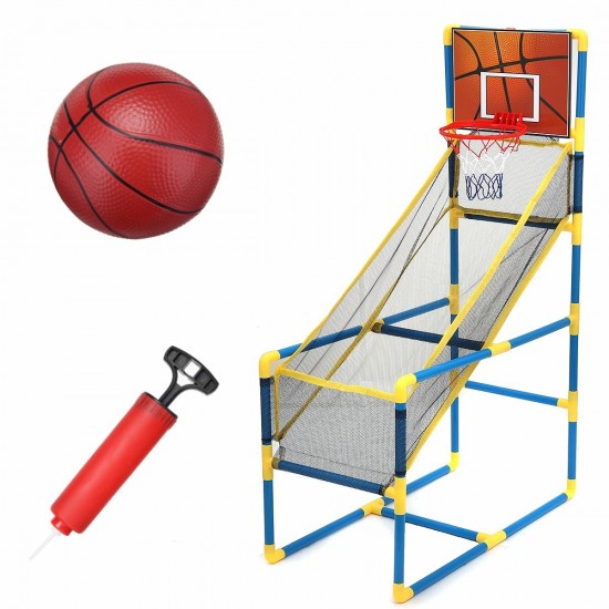 Children Lightweight Portable Easy Assemble Basketball Stand Adjustable Indoor Outdoor Sports Toys with Basketball and Pump for Kids Gift