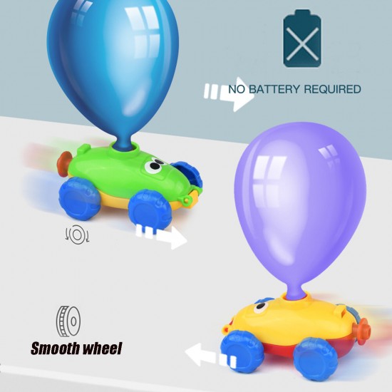 Fun Inertia Balloon Powered Car Toys Aerodynamics + Launcher Rocket