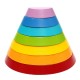 Wooden Rainbow Toys 7Pcs Rainbow Stacker Educational Learning Toy Puzzles Colorful Building Blocks for Kids Baby Toddlers