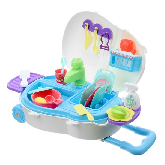 Kids Kitchen Dishwasher Playing Sink Dishes Toys Play Pretend Play Toy Set