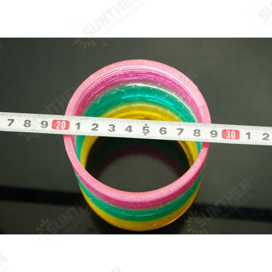 Plastic Rainbow Circle Folding Coil Colorful Spring Children Funny Classic Toy Development Toys Gift