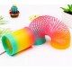 Plastic Rainbow Circle Folding Coil Colorful Spring Children Funny Classic Toy Development Toys Gift