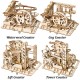 4 Kinds Hand Crank Marble Run Game DIY Coaster Wooden Model Building Kits Assembly Toy Gift for Children Adult