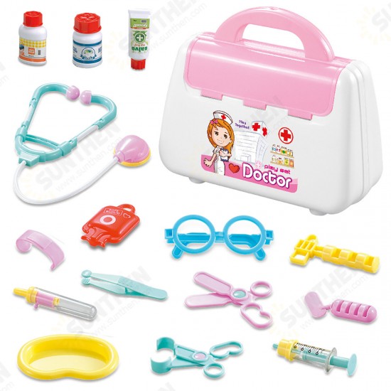 Simulation Pretend Doctor Nurse Role Play Education Toy Set with Carrying Box for Kids Gift