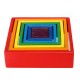 Square 7-piece 6.1 x 6.1 x 1.73inch Wooden Rainbow Stacking Toy nested stack games Building blocks