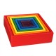 Square 7-piece 6.1 x 6.1 x 1.73inch Wooden Rainbow Stacking Toy nested stack games Building blocks