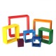 Square 7-piece 6.1 x 6.1 x 1.73inch Wooden Rainbow Stacking Toy nested stack games Building blocks