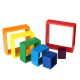 Square 7-piece 6.1 x 6.1 x 1.73inch Wooden Rainbow Stacking Toy nested stack games Building blocks