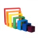 Square 7-piece 6.1 x 6.1 x 1.73inch Wooden Rainbow Stacking Toy nested stack games Building blocks