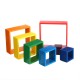 Square 7-piece 6.1 x 6.1 x 1.73inch Wooden Rainbow Stacking Toy nested stack games Building blocks