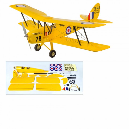 800mm Wingspan Balsa Wood Laser Cut Biplane Completed RC Airplane ARF