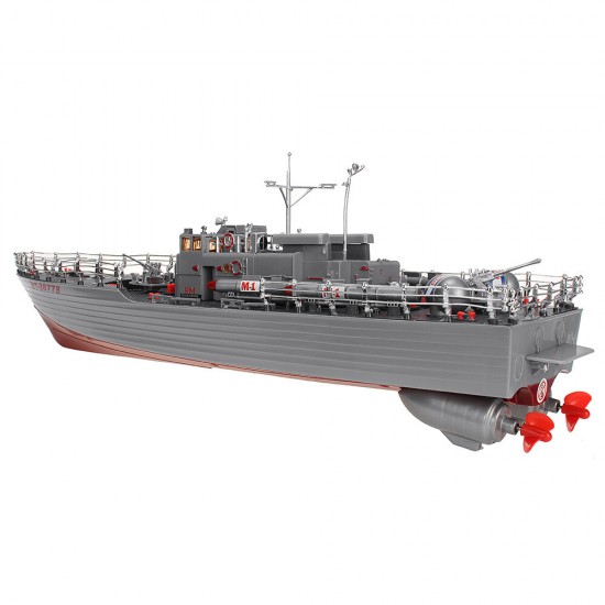 HT 1/115 2877B RTR 50cm 2.4G 4CH RC Boat Vehicles Dual Motors Millitary Warship Torpedo LED Lighting Models