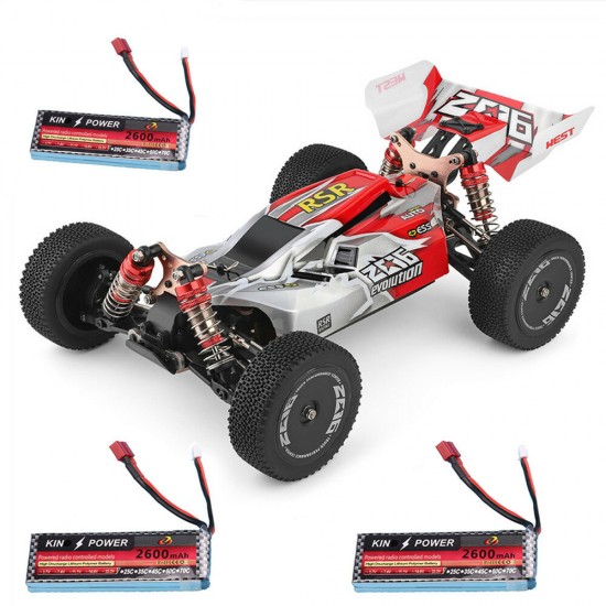 144001 1/14 2.4G 4WD High Speed Racing RC Car Vehicle Models 60km/h Two Battery 7.4V 2600mAh