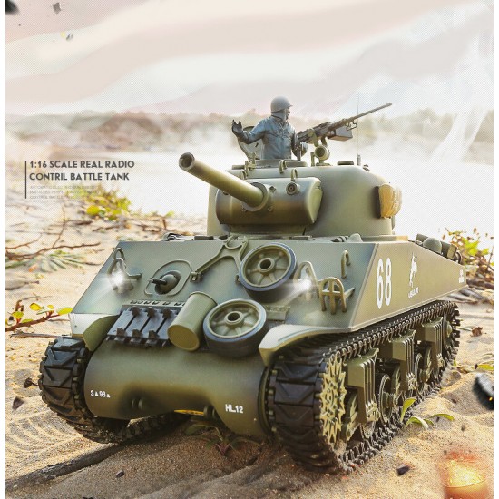 3898-1 2.4G 1/16 US Sherman M4A3 Upgraded RC Car Tank Vehicle Models