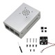 Silver Aluminum Alloy Case Protective Shell Metal Enclosure + Black/Sliver Heatsink + Cooling Fan DIY Kit For Raspberry Pi 4