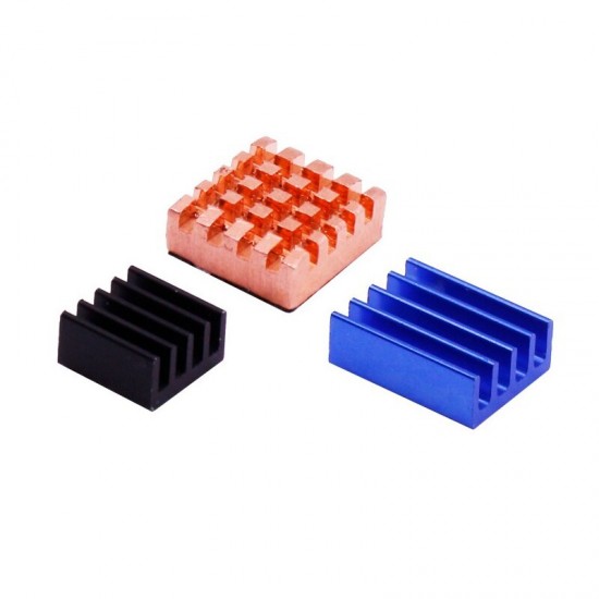 Heatsink Kit Heat Sink 3pcs Aluminum Heatsink Radiator Cooling Kit Cooler with Adhesive Combination for Raspberry Pi 4B