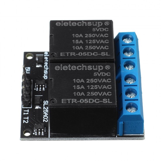 2 Channel 5V Bistable Self-locking Relay Module Button MCU Low-level Control Switch Board