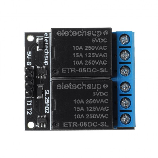 2 Channel 5V Bistable Self-locking Relay Module Button MCU Low-level Control Switch Board