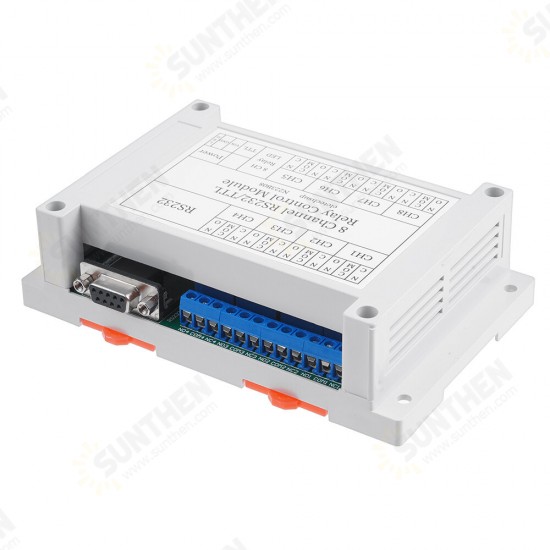 N223B08 8CH DC 12V RS232 Relay Module Serial Port Remote Control Switch PLC PLC IO Expansion Board