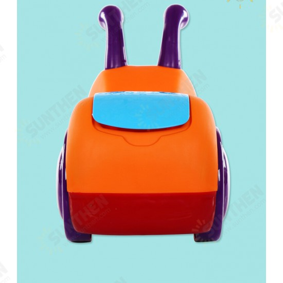 Snail Cartoon Scooter Car with Hidden Storage Basket and PP Tires for 1-3 Years Old