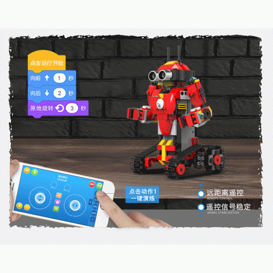 DIY Block Building RC Robot Stick / App Control Progarmmable Robot Toy