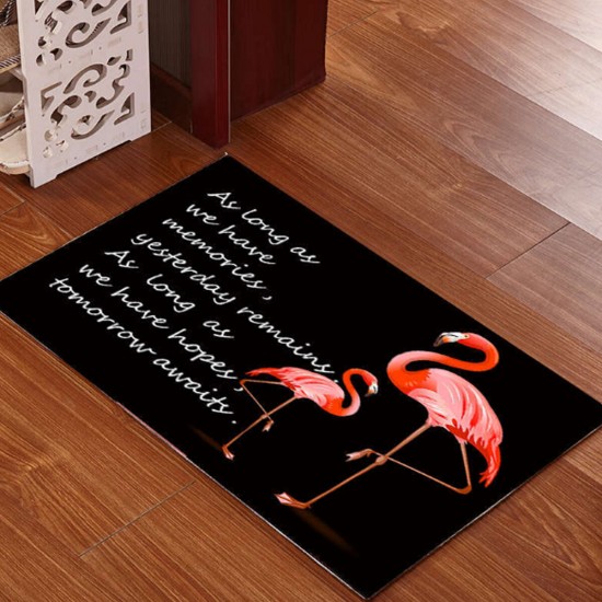 40x60cm Washable Anti-slip Flamingo Doormat Carpet Floor Rug Bath Mat Indoor Rug