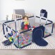 3 in 1 Baby Playpen Interactive Safety Indoor Gate Play Yards Tent Basketball Court Kids Furniture for Children Large Dry Pool Playground Park 0-6 Years Fence