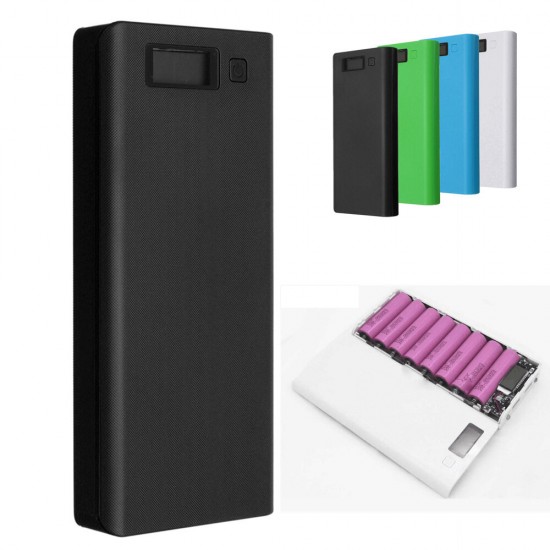 30000mAh LCD Display Power Bank Case DIY Portable Charger Dual USB Charging Battery 8x18650