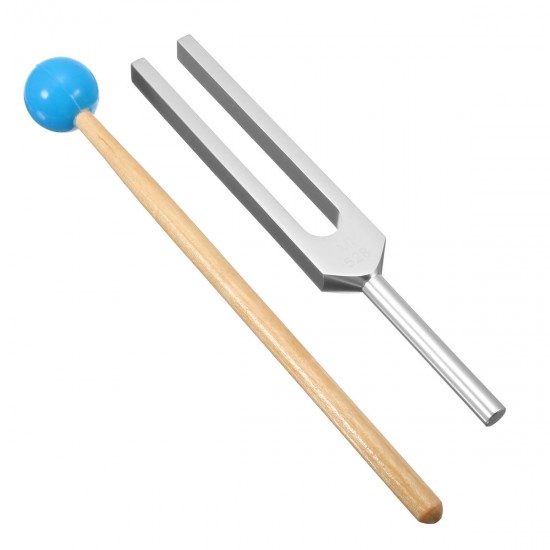 528HZ Aluminum Tuning Fork Chakra Hammer Ball Diagnostic Mallet Set