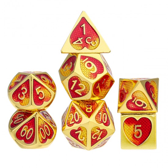 7Pcs Zinc Alloy Polyhedral Dices for Dungeons & Dragons D20 D12 D10 D8 D6 D4 Desktop Games