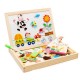 Happy Farm/Forest Paradise Early Educational Learning Wooden Magnetic Drawing Board DIY Toys