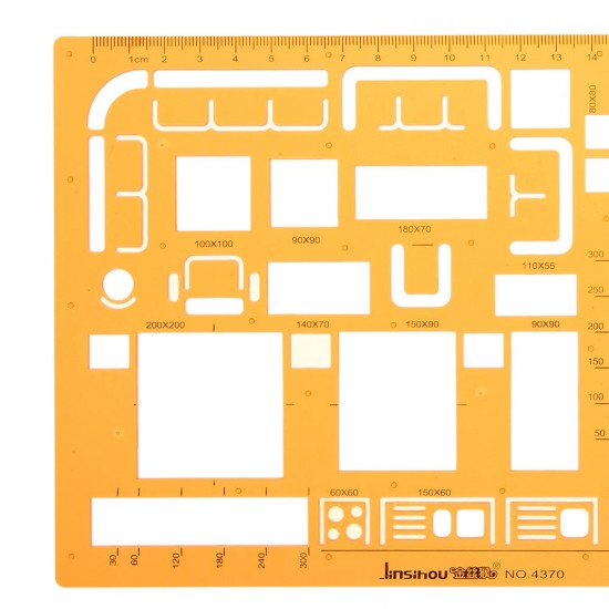 Interior Design House Furnishing Architecture Drawing Template KT Soft Ruler Drafting Stencil