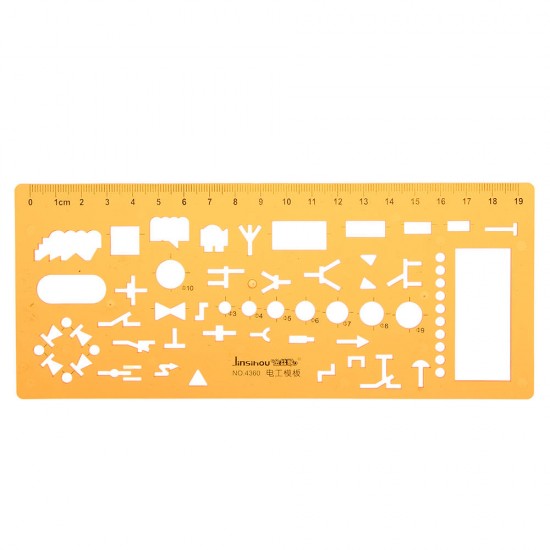 Physical Electrical Circuit Symbols Drafting Drawing Template KT Soft Plastifc Ruler Design Stencil