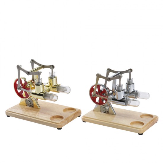 LL-008 Two-cylinder Balance Stirling Generator Model Science Experiment Toys